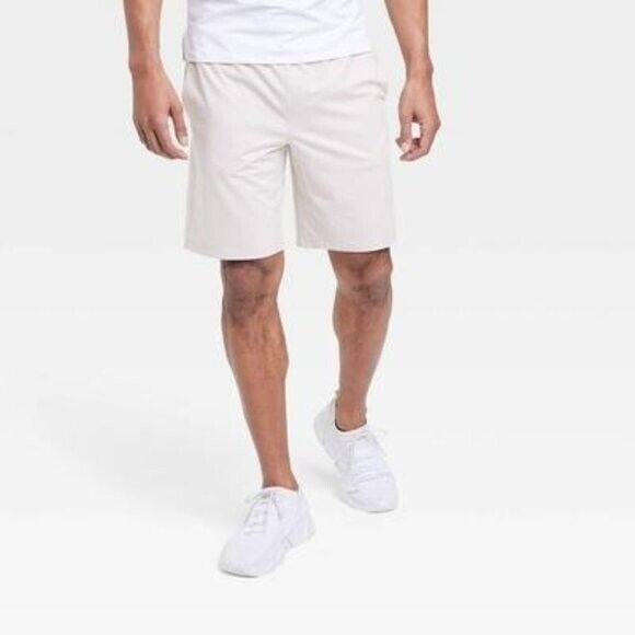 All In Motion Men's Soft Stretch Shorts 9", Stone Grey, Size XXL, NWT - Picture 1 of 5